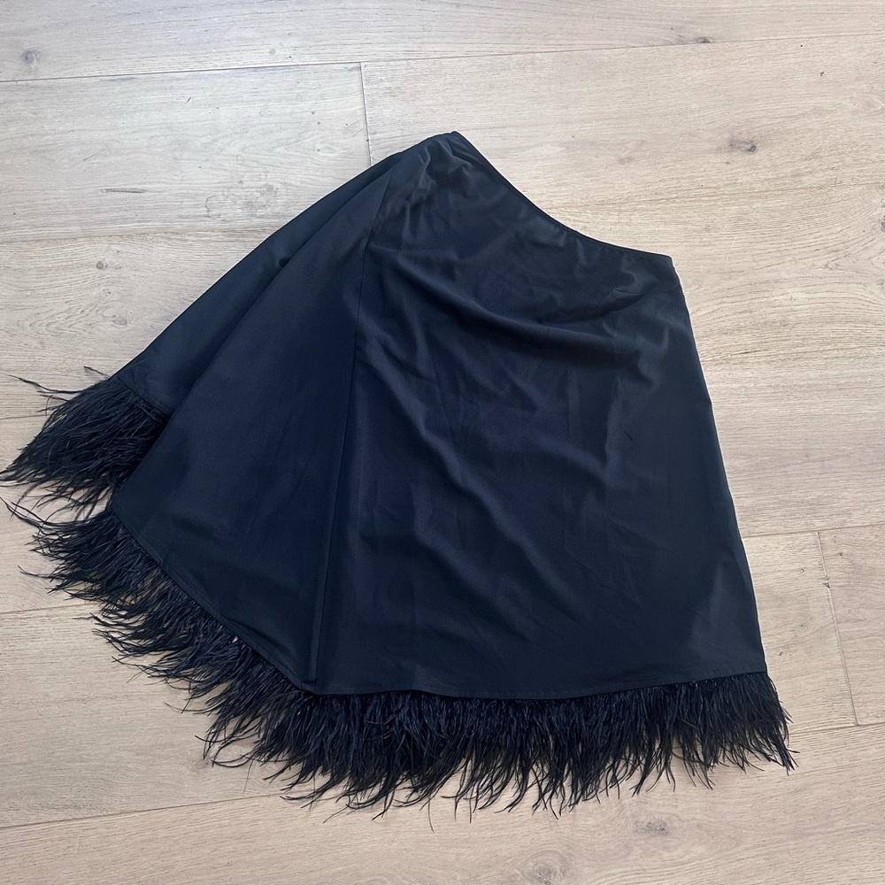 HUTCH Davis One-Shoulder Faux Fur Dress